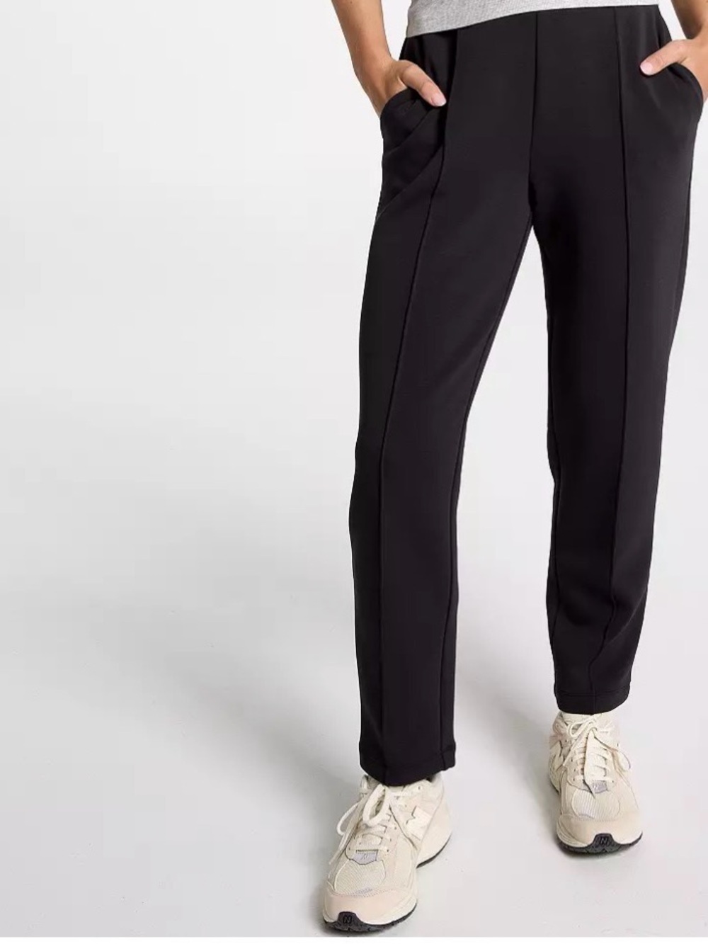 CALIA pleated Black soft scuba pants with pockets